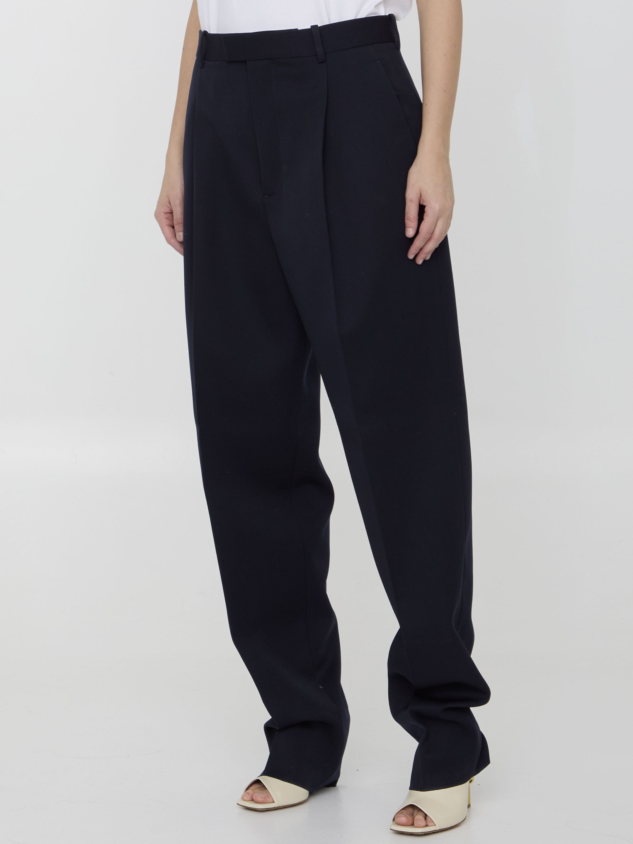 Bottega Veneta Twill Low Crotch Pants In Black