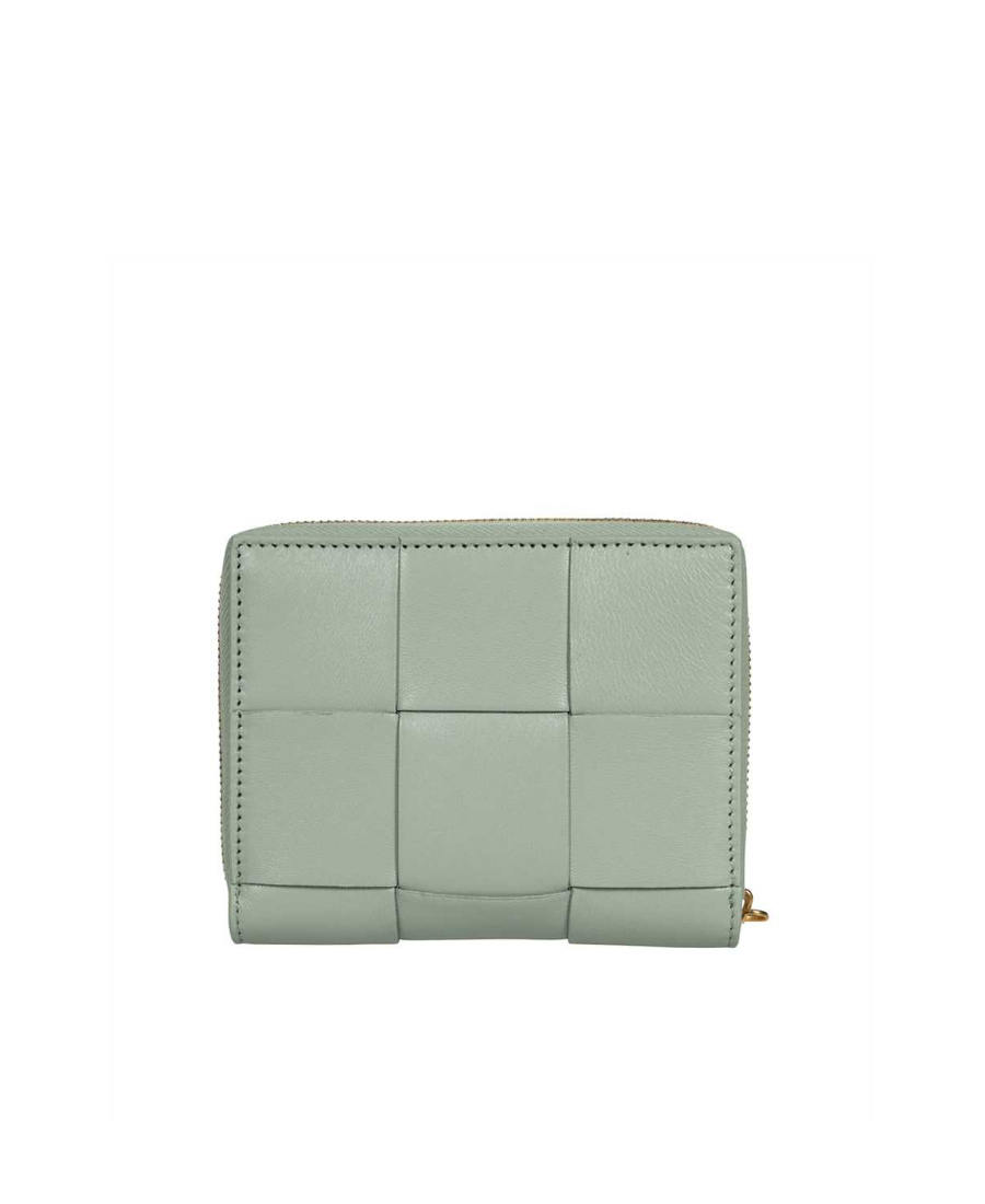 Bottega Veneta Full Zipper Wallet In Green