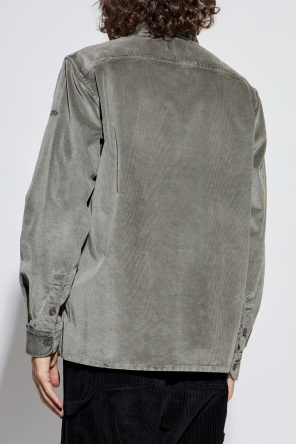 Paul & Shark Corduroy Double-pocket Shirt In Gray