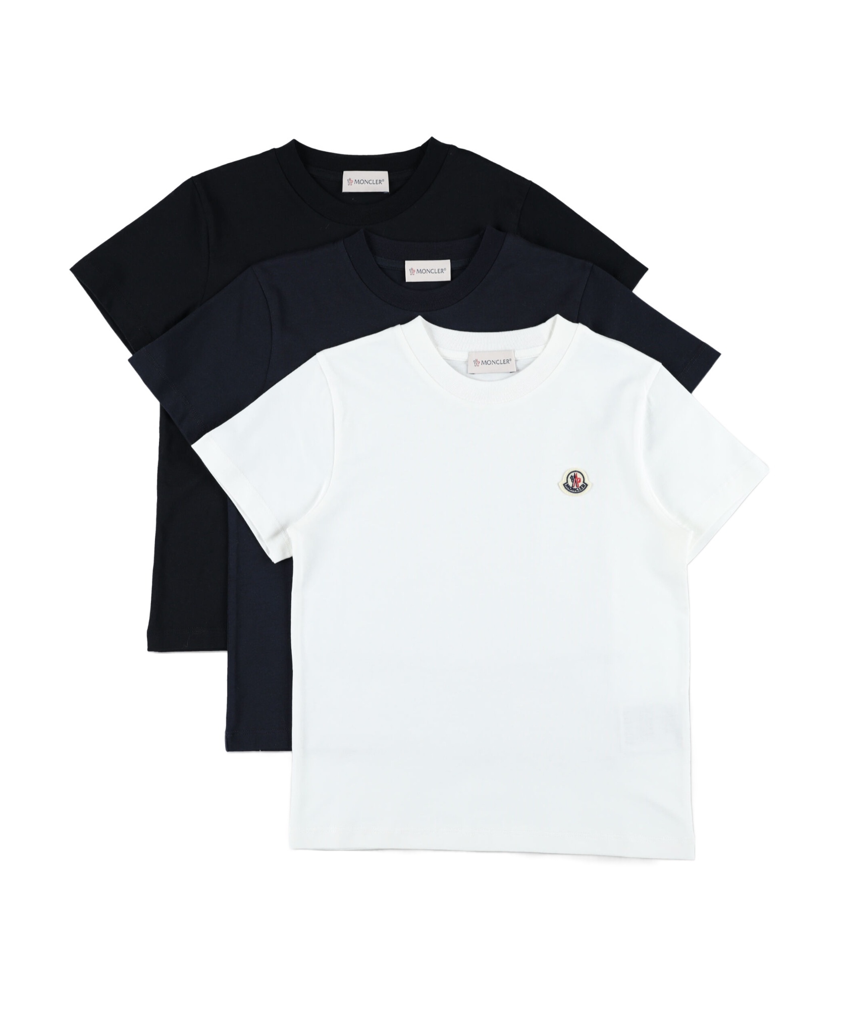 Moncler Short-sleeved T-shirt Three-piece Set In White