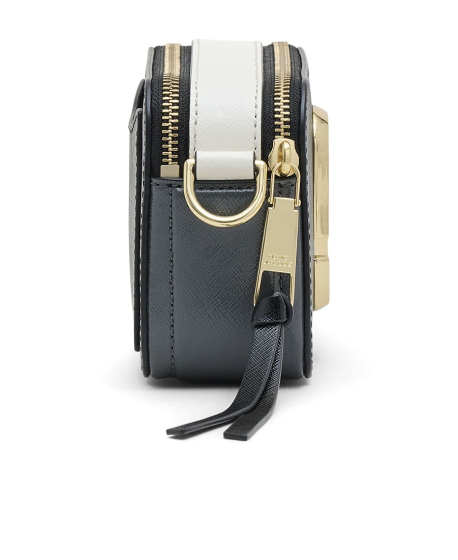 Marc Jacobs Compact Textured Leather Bag With Gold-tone Logo In Black