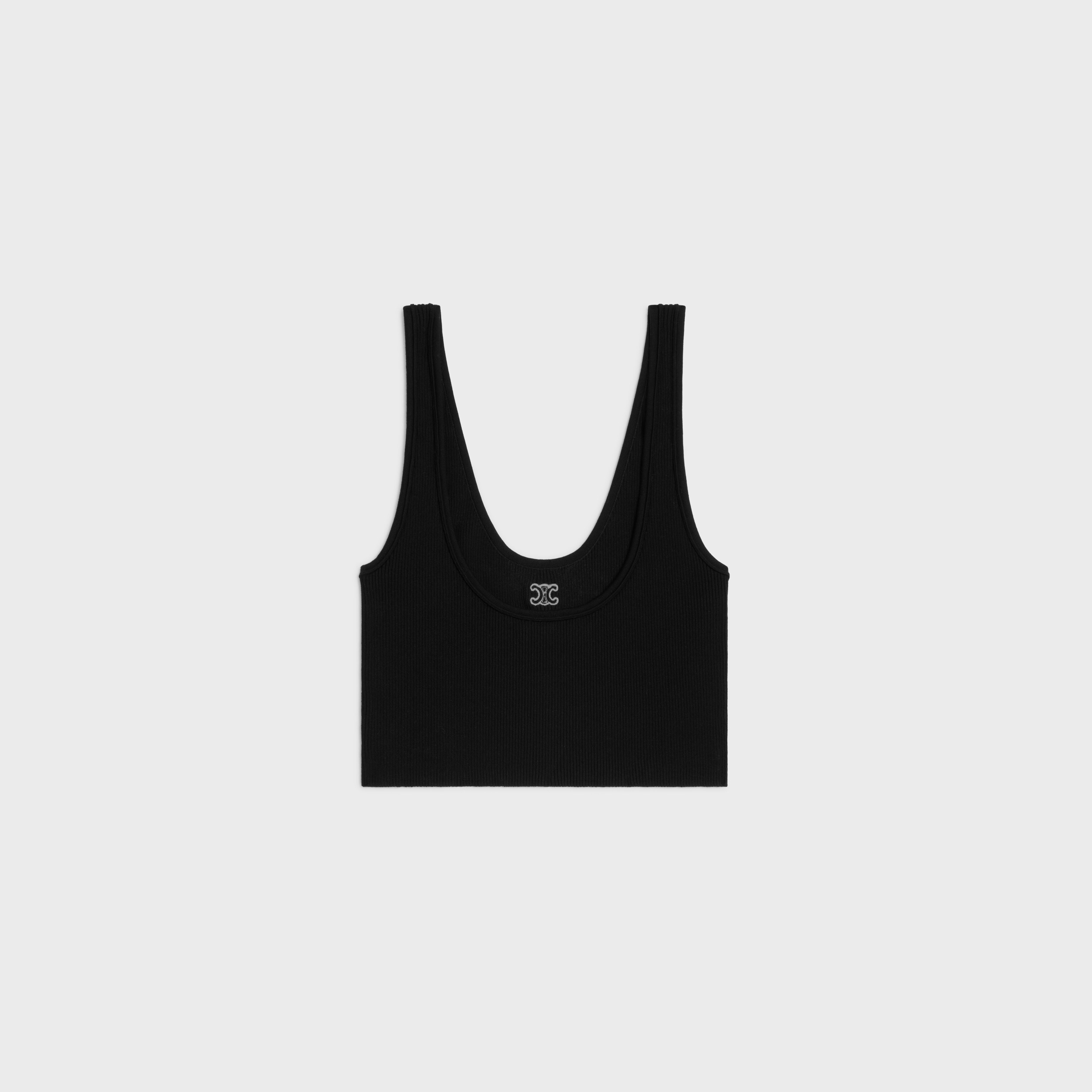 Celine Triomphe Bra In Athletic Cotton In Black