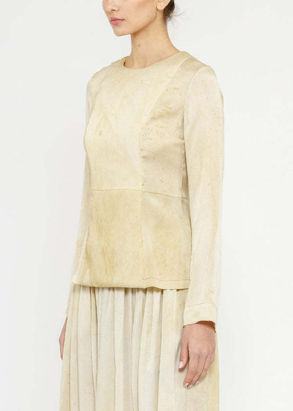 Shop Uma Wang Button Round Neck Blouse In Nude