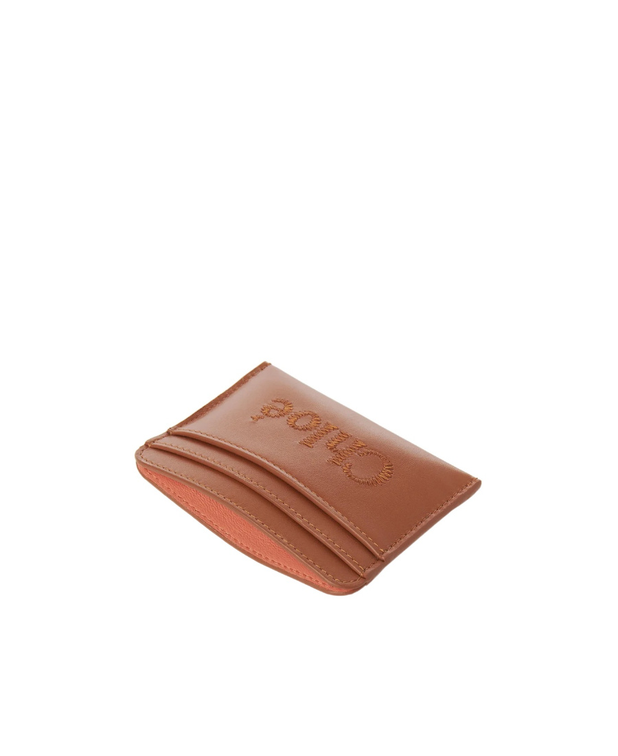 Chloé Chloe Sense Embroidered Logo Card Holder In Brown