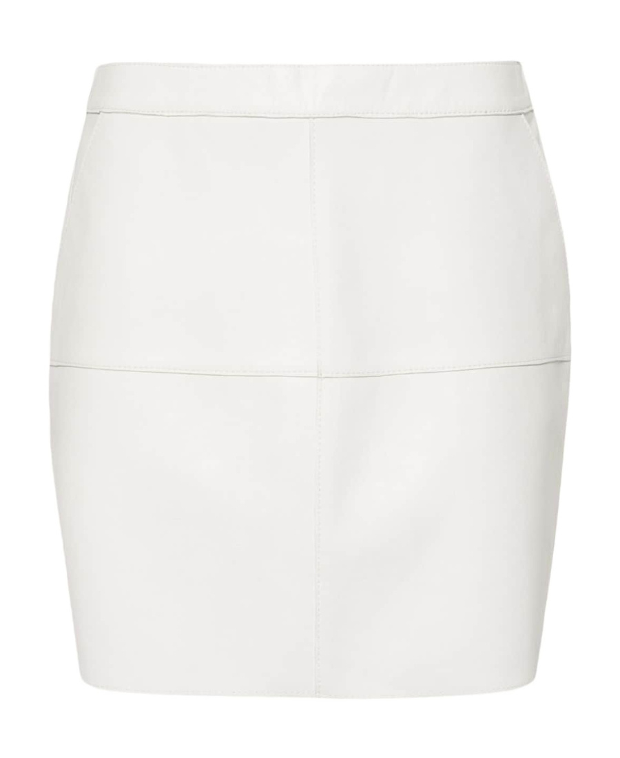 P.a.r.o.s.h Parosh Leather Mini Skirt In White