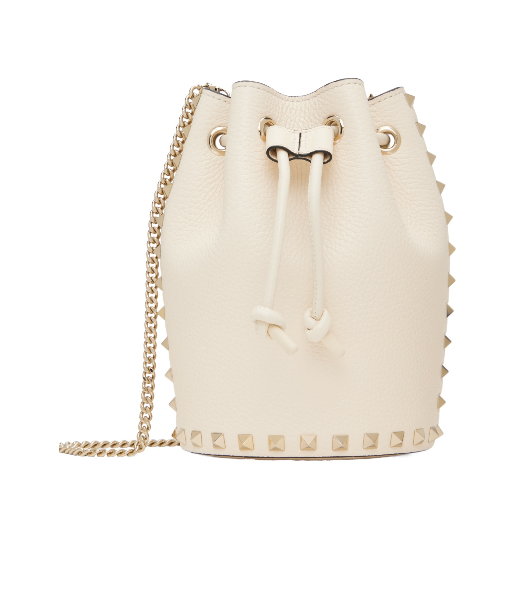 Valentino Drawstring Shoulder Bag In White