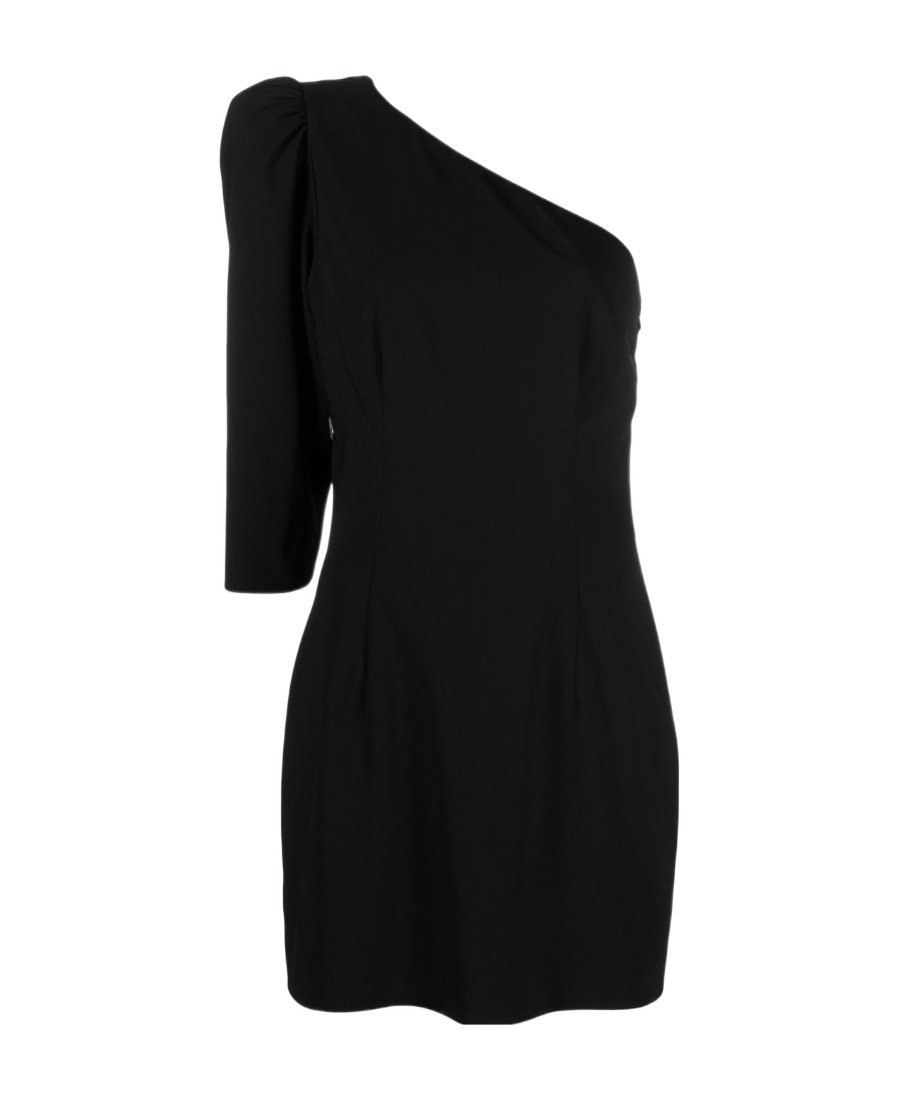 Dsquared2 One Strap Asymmetric Neckline Short Dress In Black