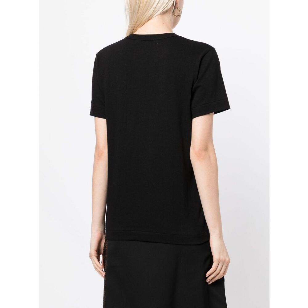 Comme Des Garçons Play Logo Detailed Crewneck T-shirt In Black