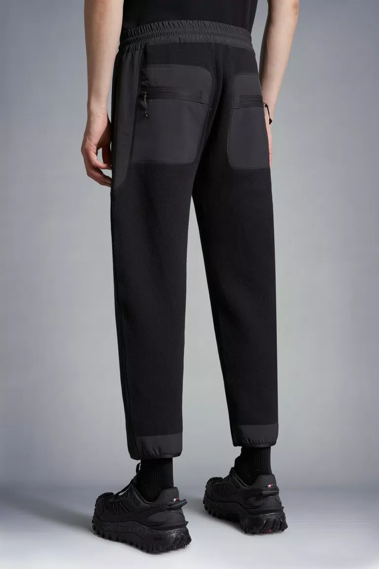 Moncler Cotton Joggers Elastic Waistband In Black