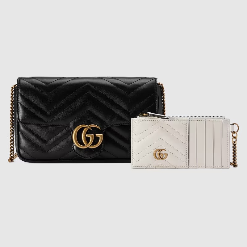 Shop Gucci Gg Marmont Super Mini Bag In Black
