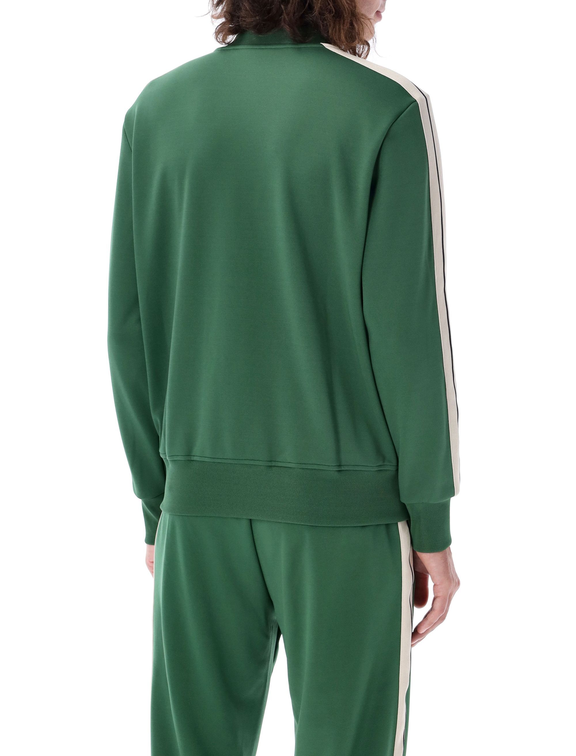 Shop Palm Angels Logo Printed Zipped Jacket In Green
