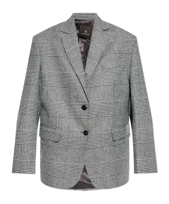Anine Bing Blazer With Plaid Pattern In Gray