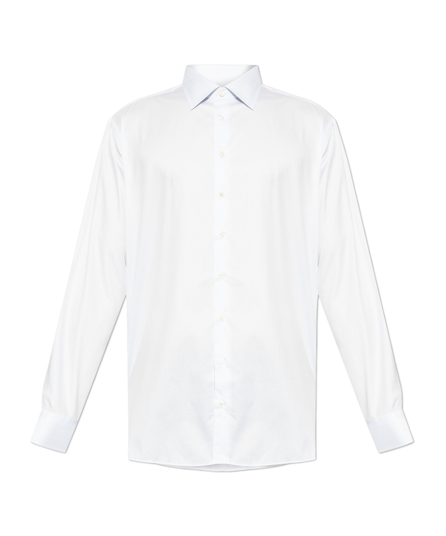 Giorgio Armani Micro-striped Shirt In White