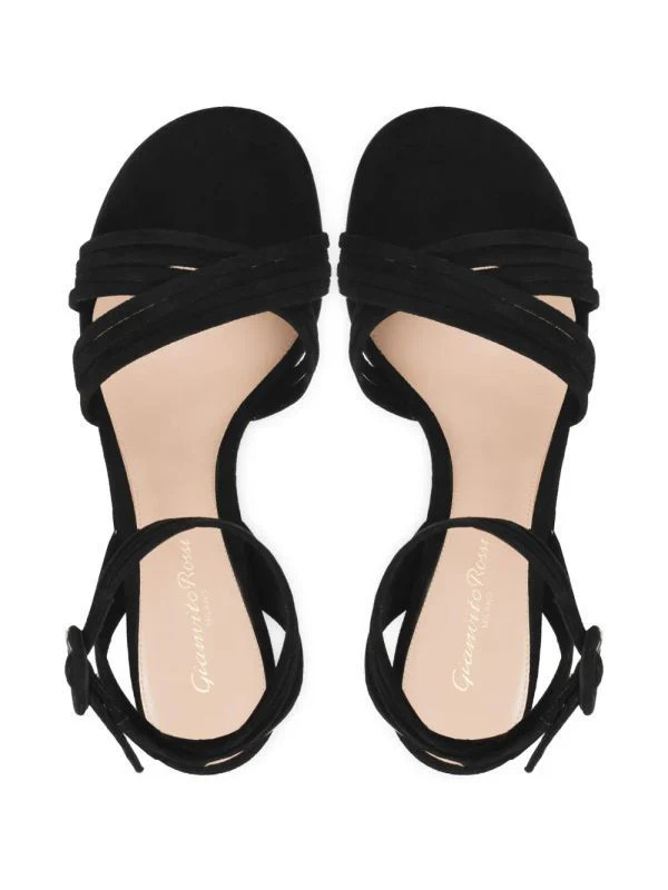 Gianvito Rossi Round-toe High-heeled Sandals In Black