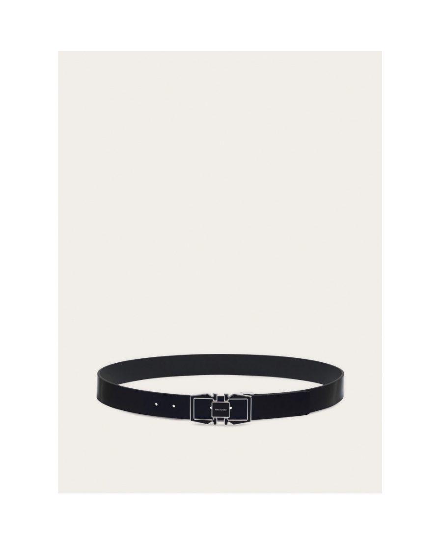 Ferragamo Double-sided Belt In Black