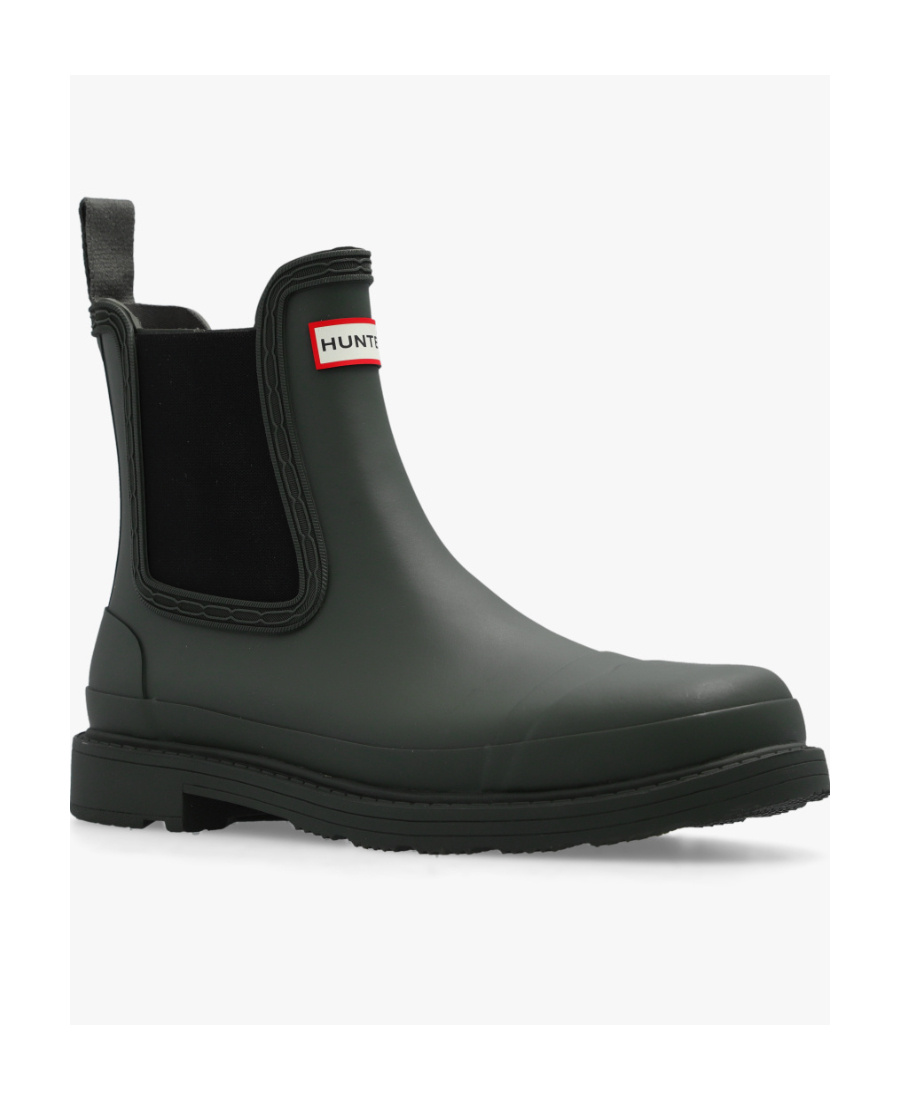 Hunter Logo Short Boots In Black
