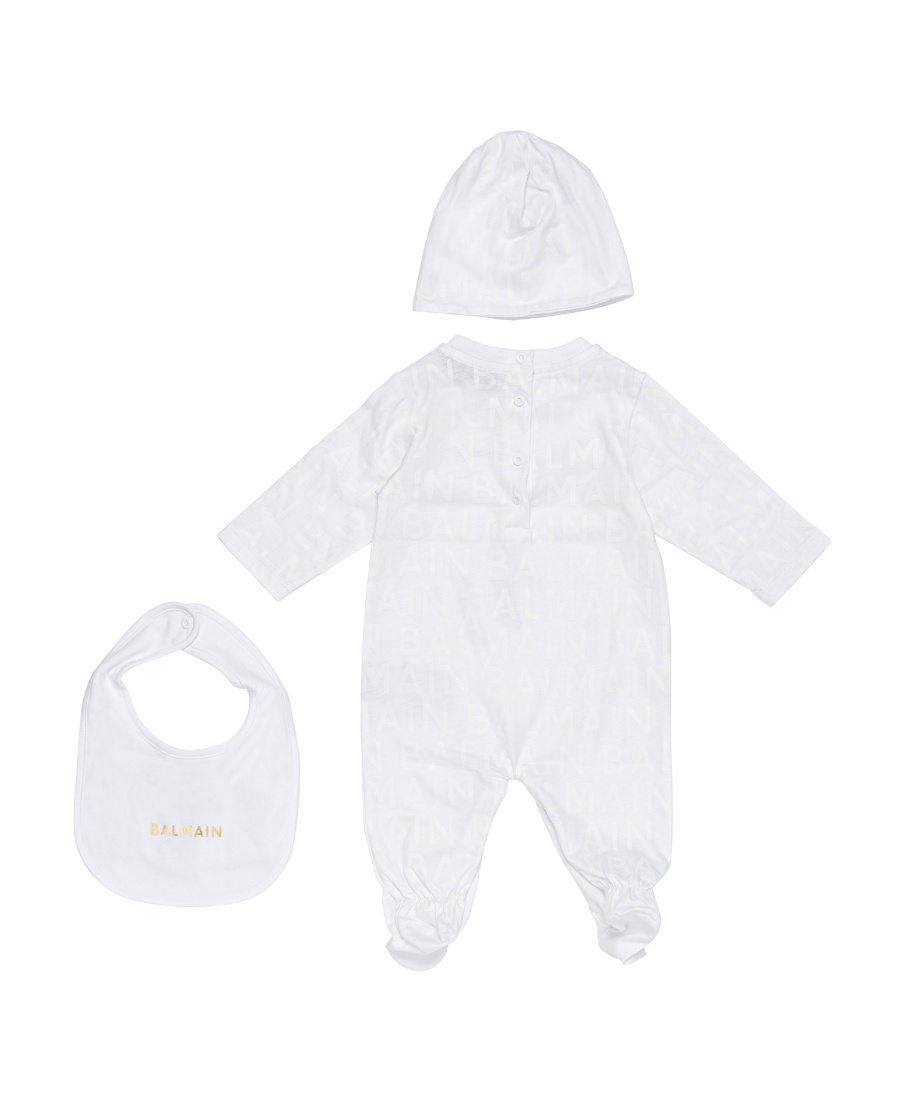 Balmain Cotton Babygrow Set (set Of Two) In White
