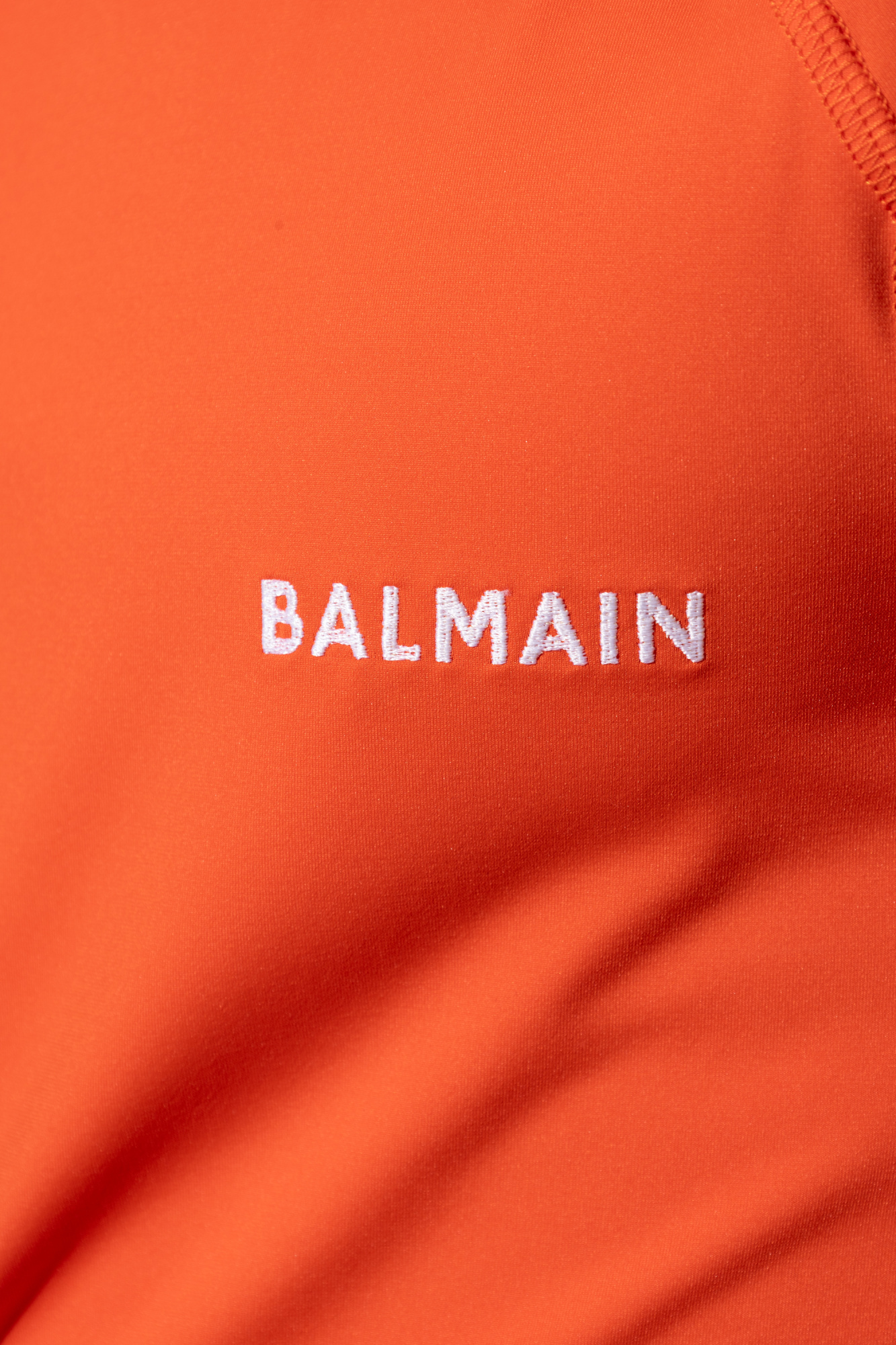 Balmain T-shirt Mit Beflocktem Logo In Orange