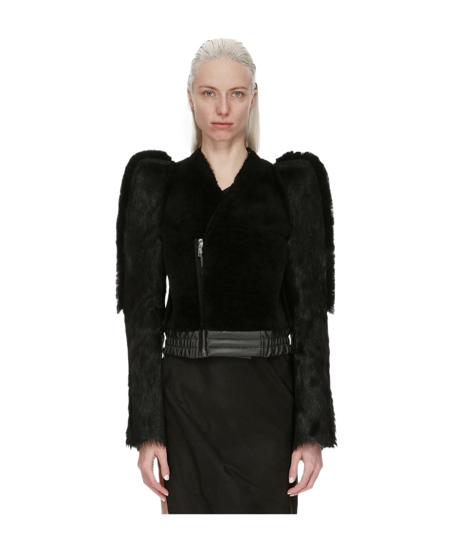 Rick Owens Zipper Leather Jacket In Black