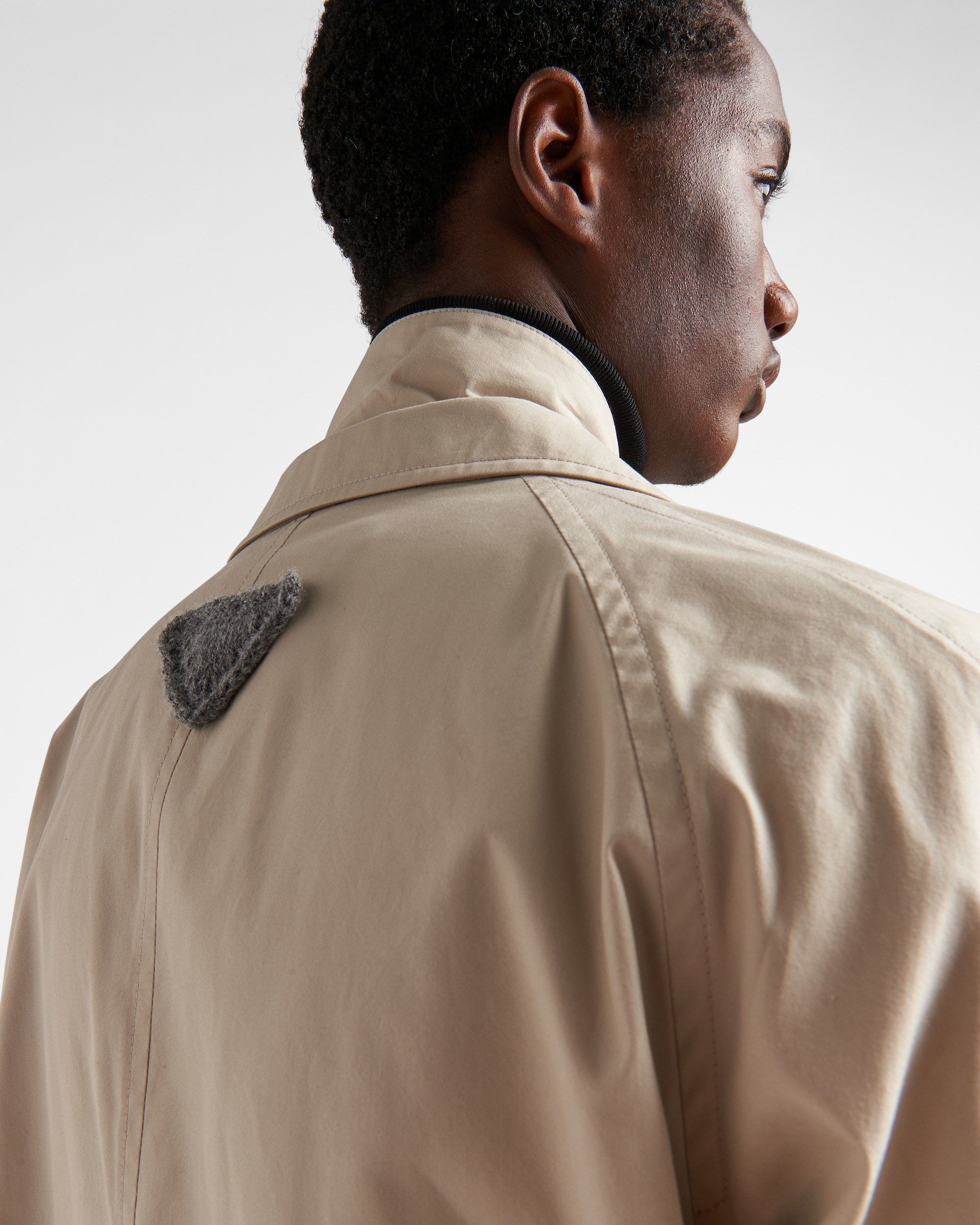 Prada Single-breasted Cotton Overcoat In Nude