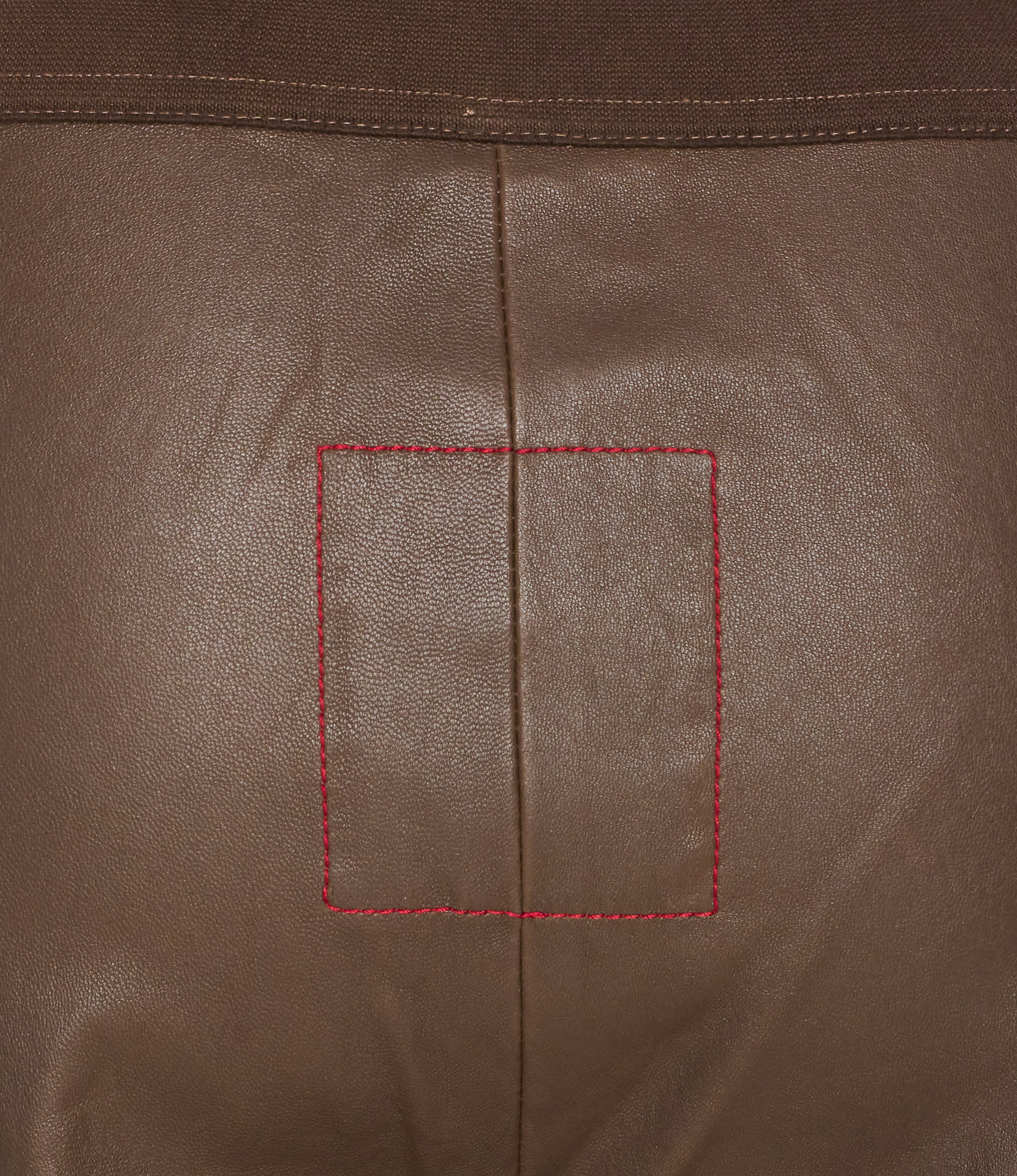 Uma Wang Stretch Leather Trousers Elastic Waist In Brown