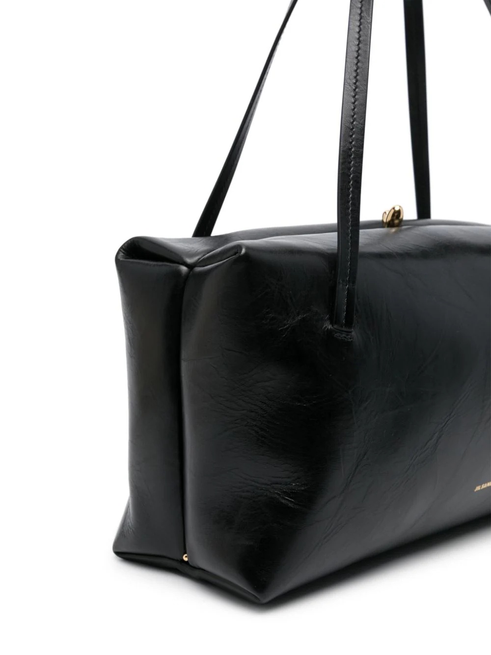 Jil Sander Small Goji Leather Shoulder Bag In Black