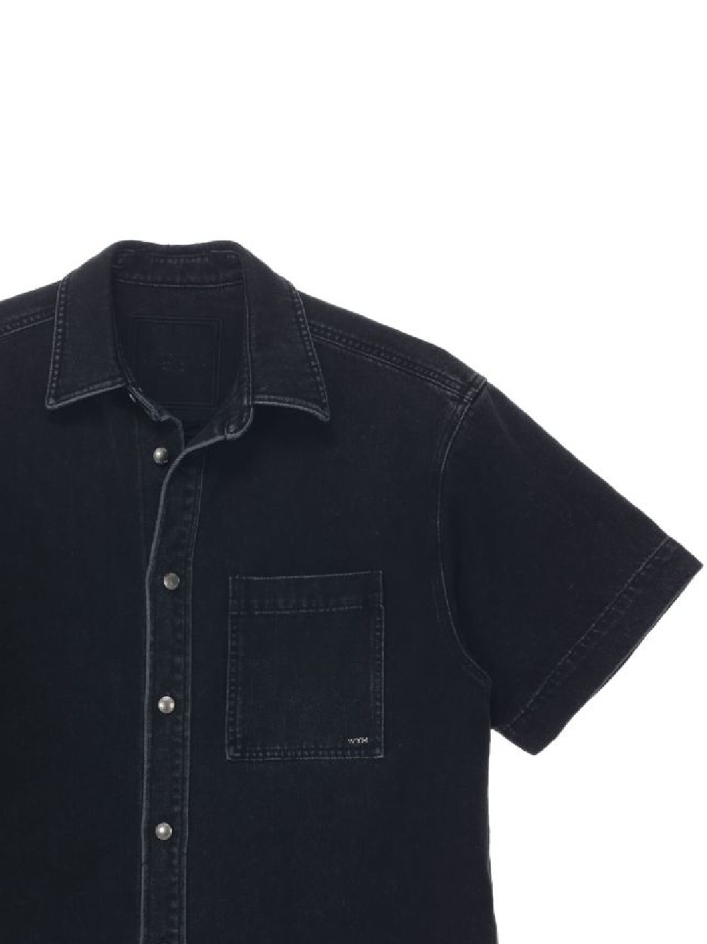 Wooyoungmi Short Sleeve Button Shirt With Graphic Print In Black