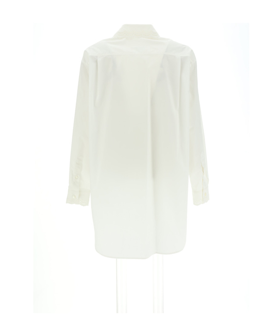 Mm6 Maison Margiela Scallop-hem Button-down Shirt In White