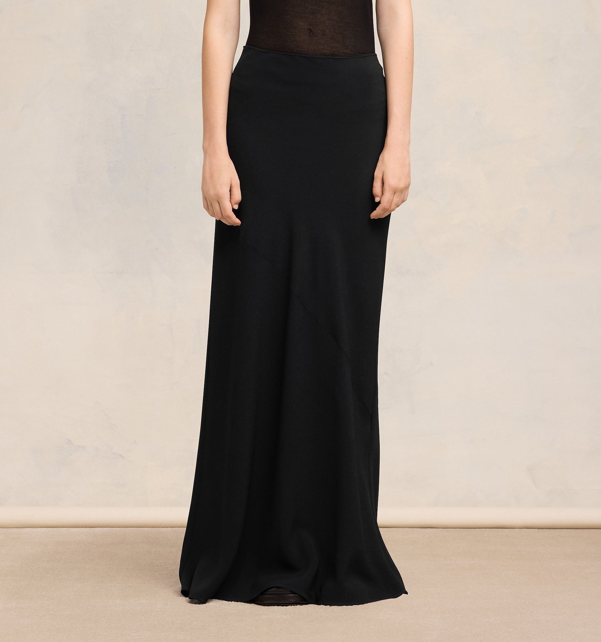 Ami Alexandre Mattiussi Oblique Cut Skirt In Black