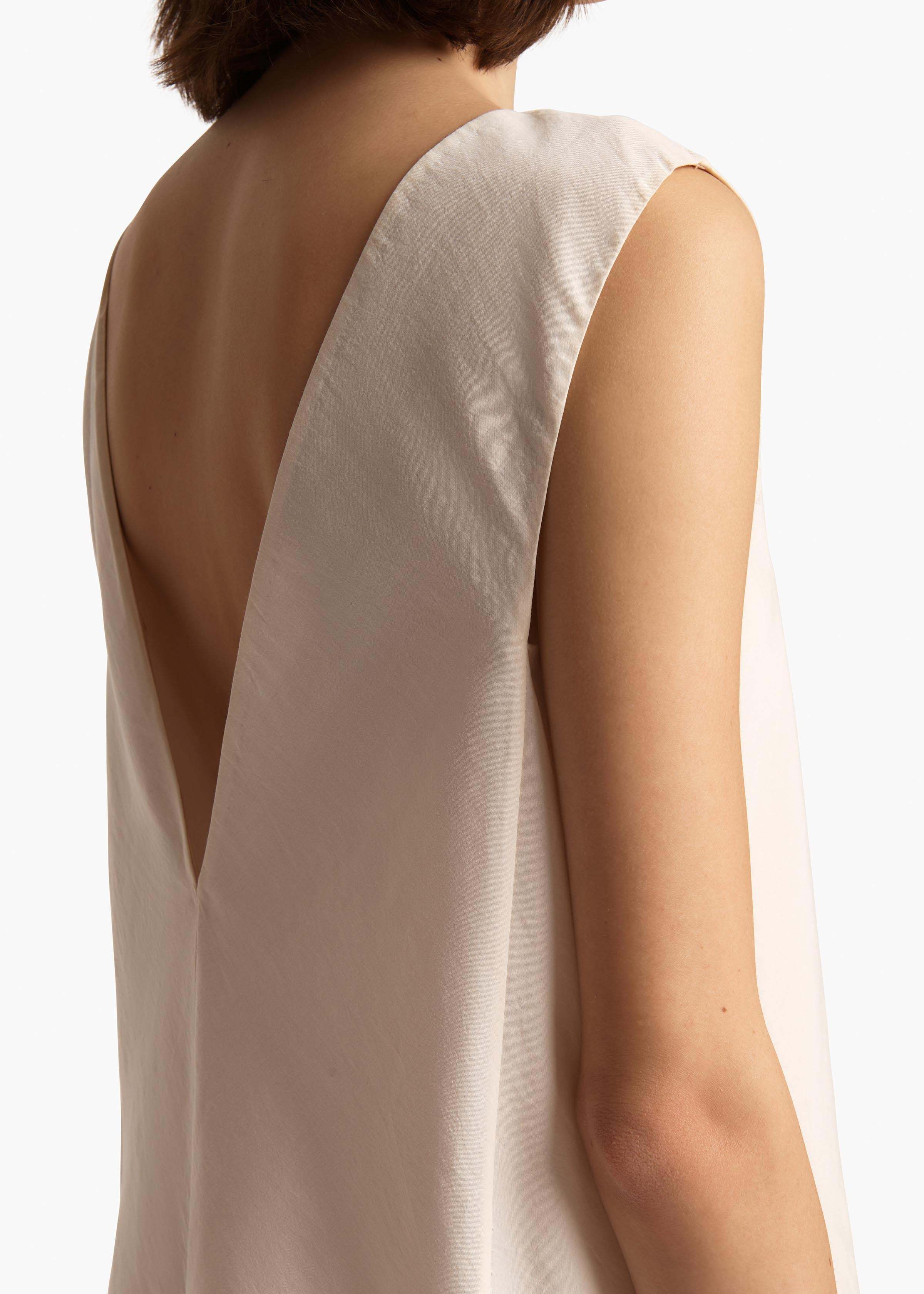 Khaite Womens Natural Mel Skater-hem Crepe Mini Dress In Nude