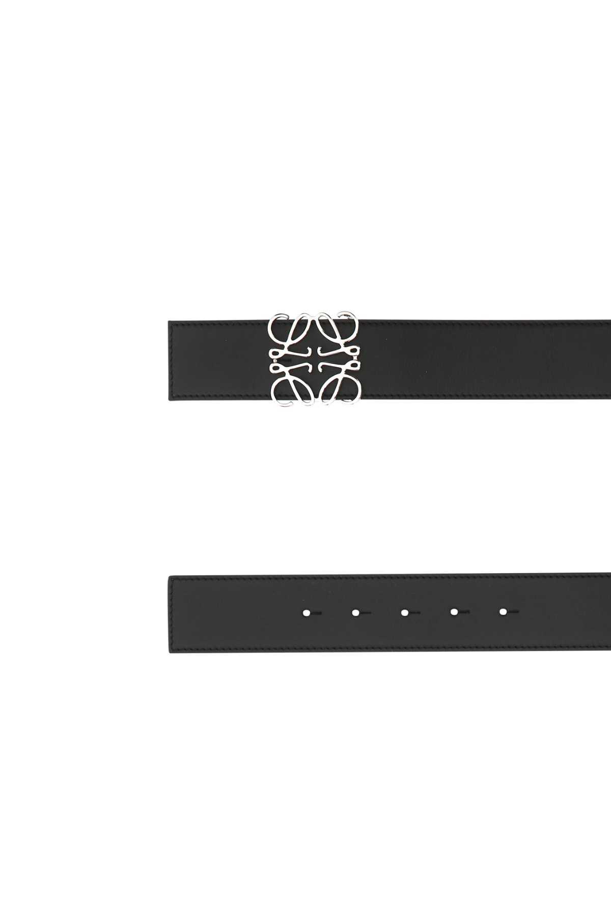 Loewe Anagram Reversible Belt In Calfskin In Black