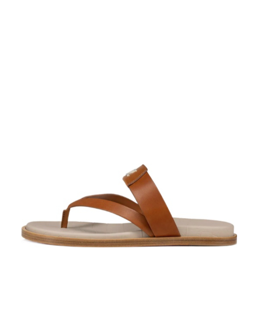 Christian Louboutin Logo Slippers In Brown