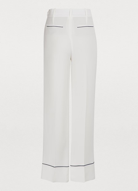 Loro Piana Striped Straight Casual Pants In White