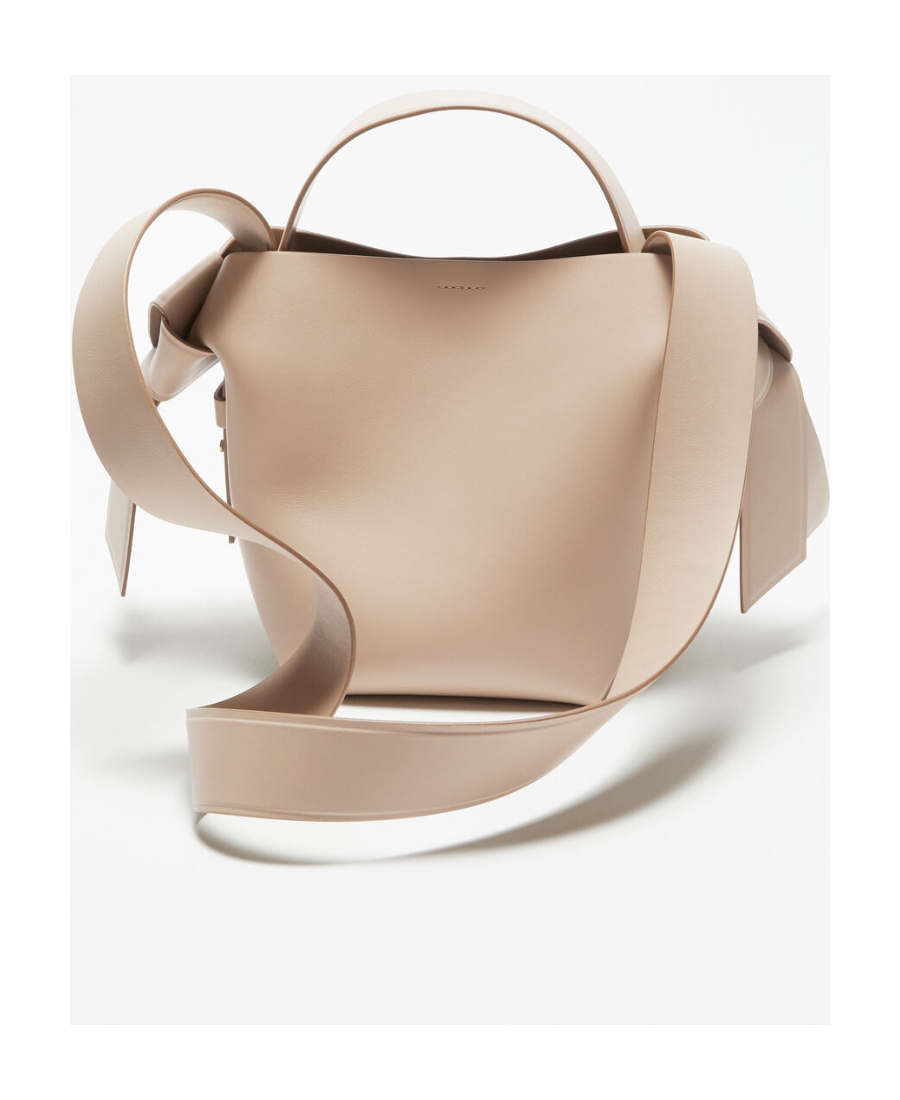 Acne Studios Mini Musubi Leather Top Handle Bag In Nude