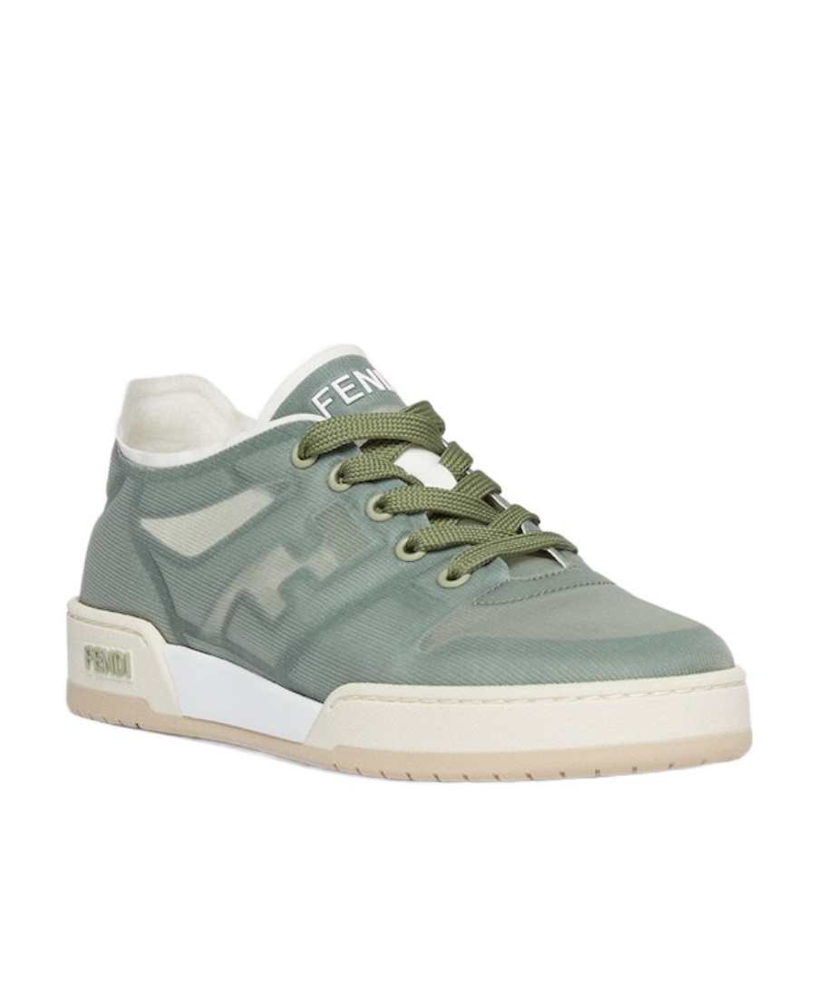 Fendi Match Mesh Low-top Sneakers In Green