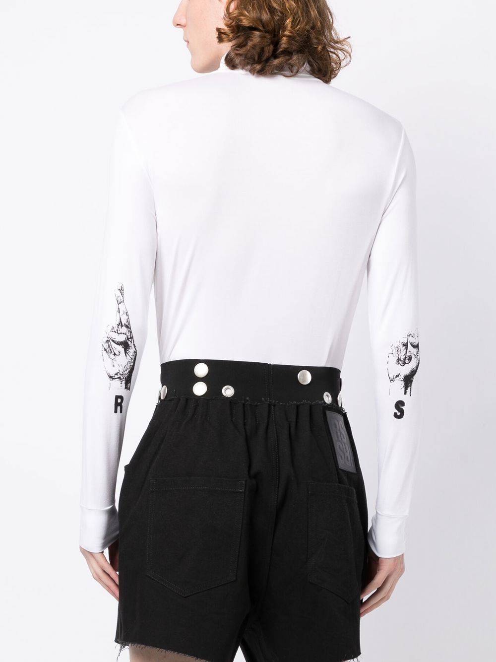 Raf Simons Hand-print Long-sleeve T-shirt In White