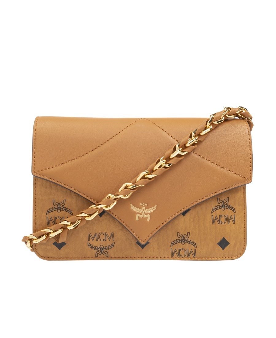 Mcm Diamond Mini Visetos Crossbody In Orange