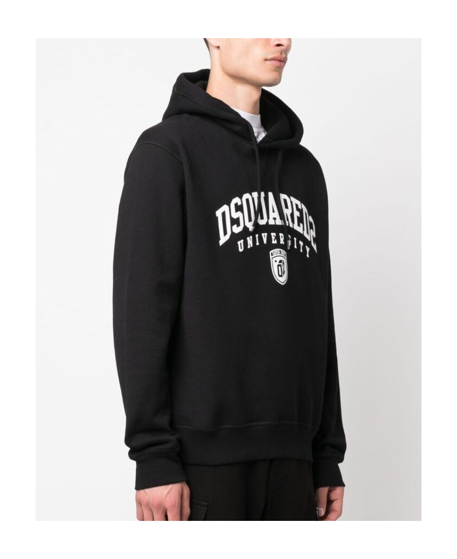 Dsquared2 Cotton Hoodie In Black