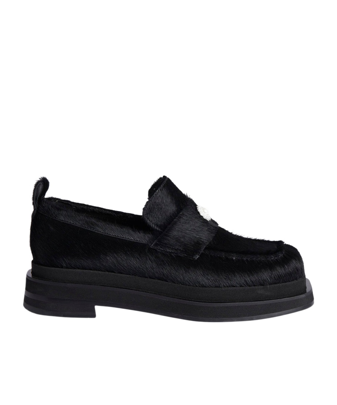 Simone Rocha Artificial Pearl Decorated Loafers In Black