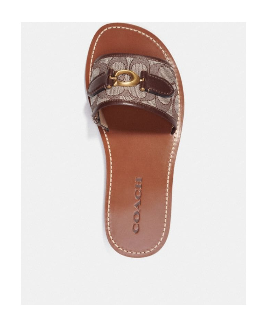 Coach Logo Slippers In Multicolor