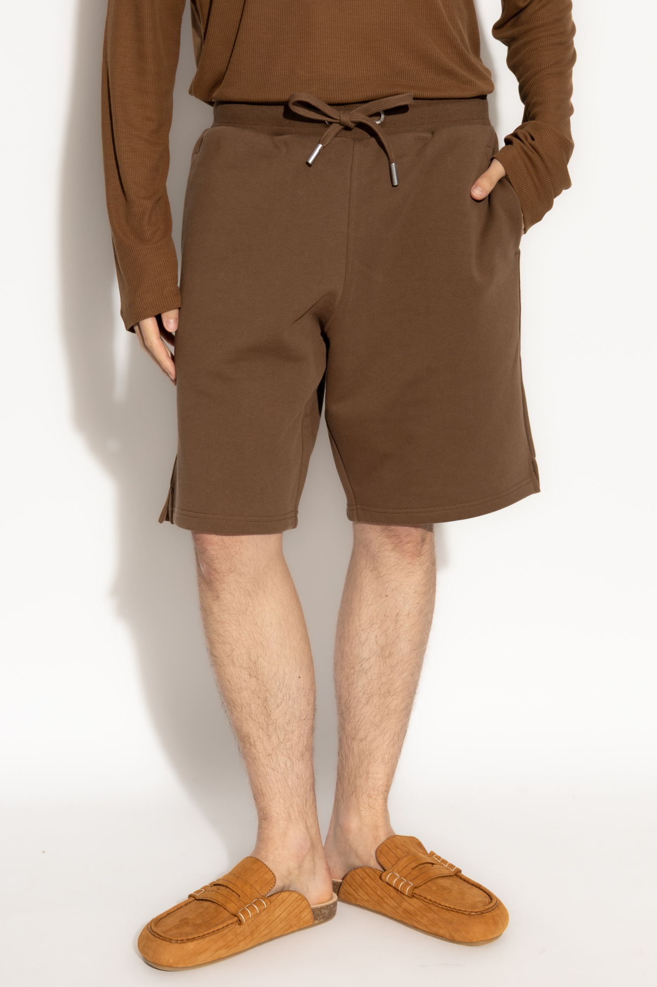Ami Alexandre Mattiussi Cotton Jogging Shorts Drawstring Waist Pockets