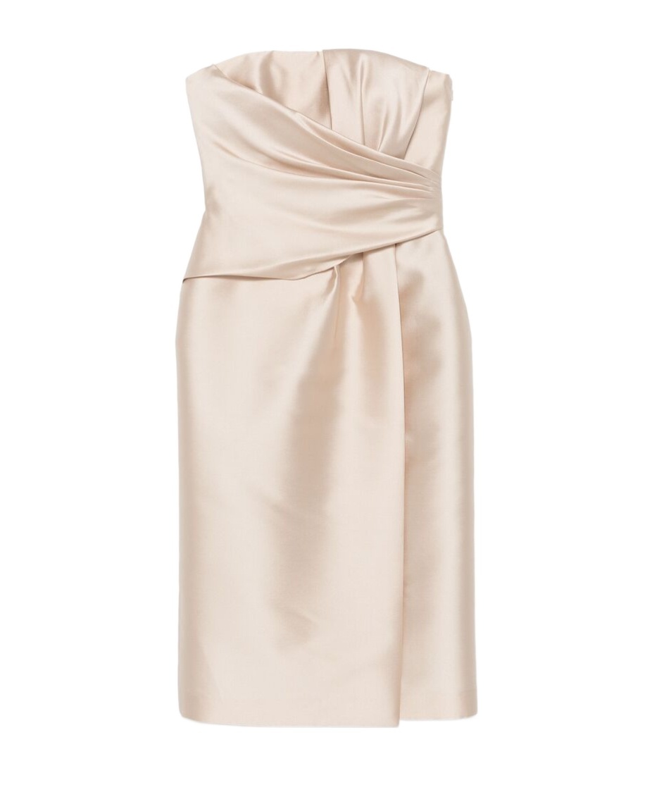 Shop Alberta Ferretti Strapless Dress In Nude