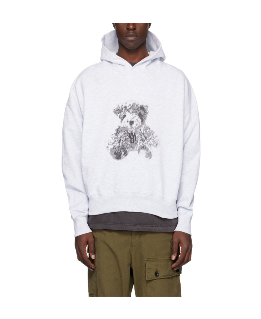 We11 Done Graphic-print Cotton Hoodie In White