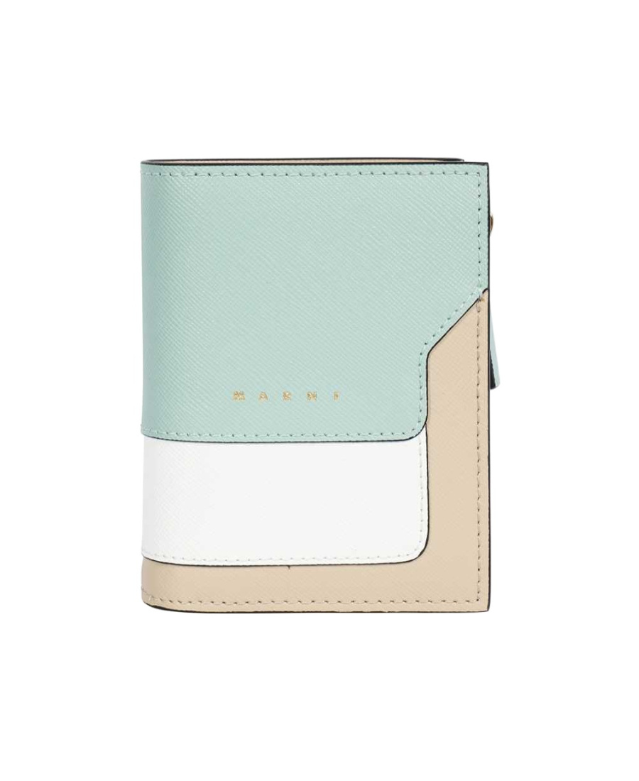 Shop Marni Bi-fold Leather Wallet In Green