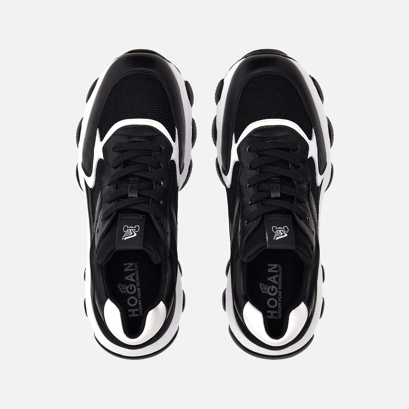 Hogan Black Fabric Hyperactive Sneakers In Black