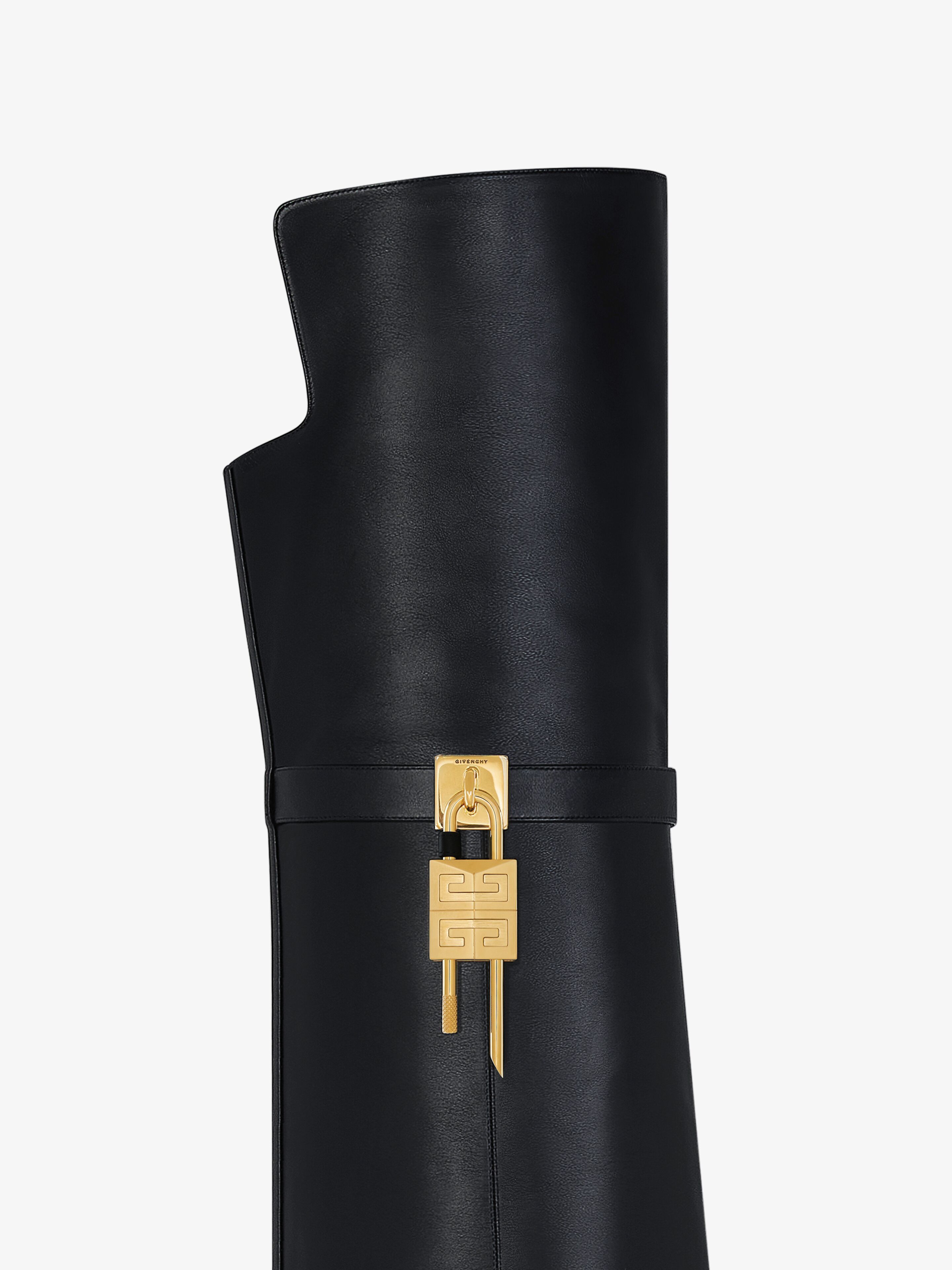 Givenchy Shark Lock Stiletto Over-the-knee Boots In Satin In Black