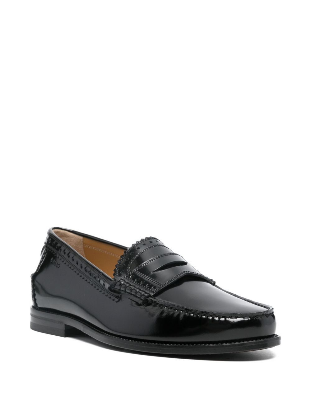 Bally Round Toe Leather Penny Loafers For Men In Black