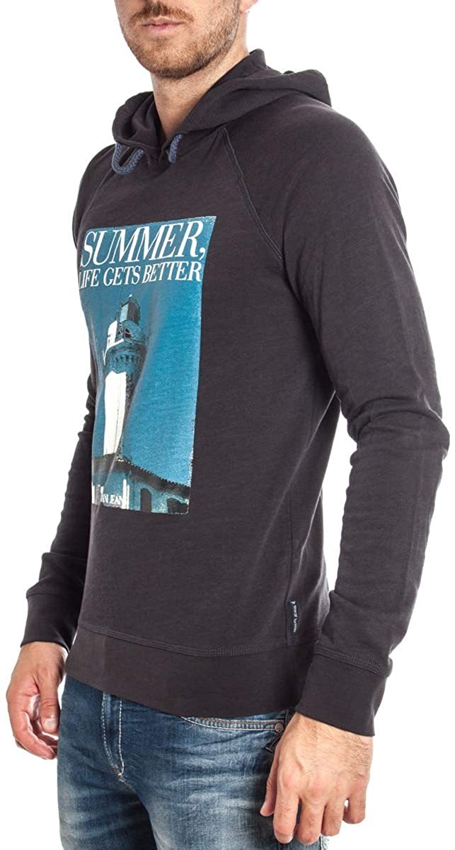 ARMANI JEANS LOGO HOODED SWEATER