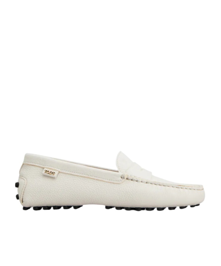 Tod's Gommino Embossed Slip-on Loafers In White
