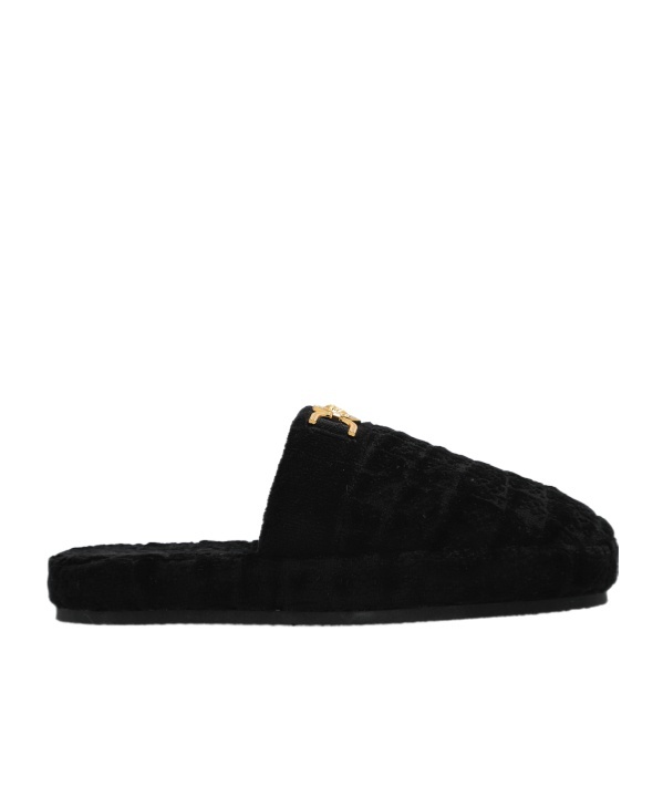 Versace Home Round Head Slippers In Black